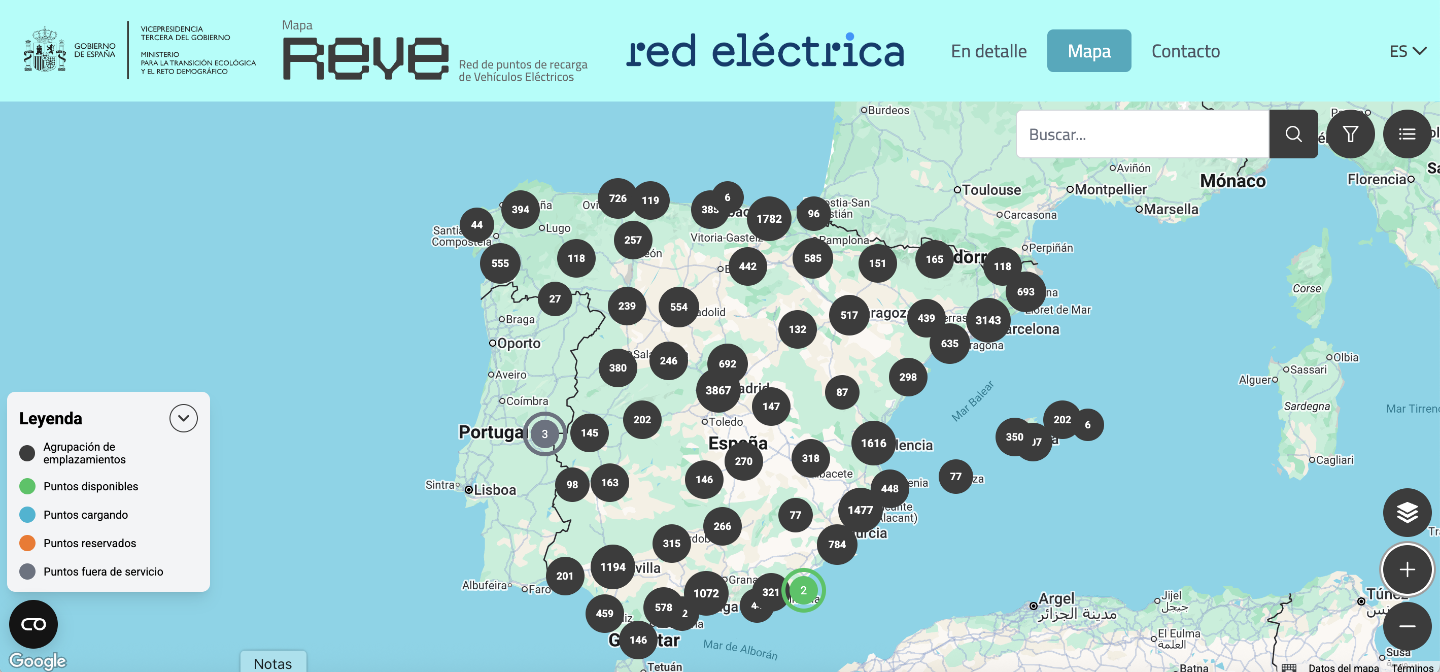 Mapa REVE